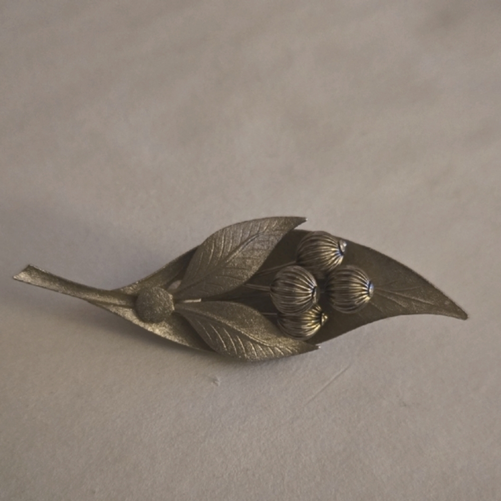 Vintage,  Silver Leaf Brooch.